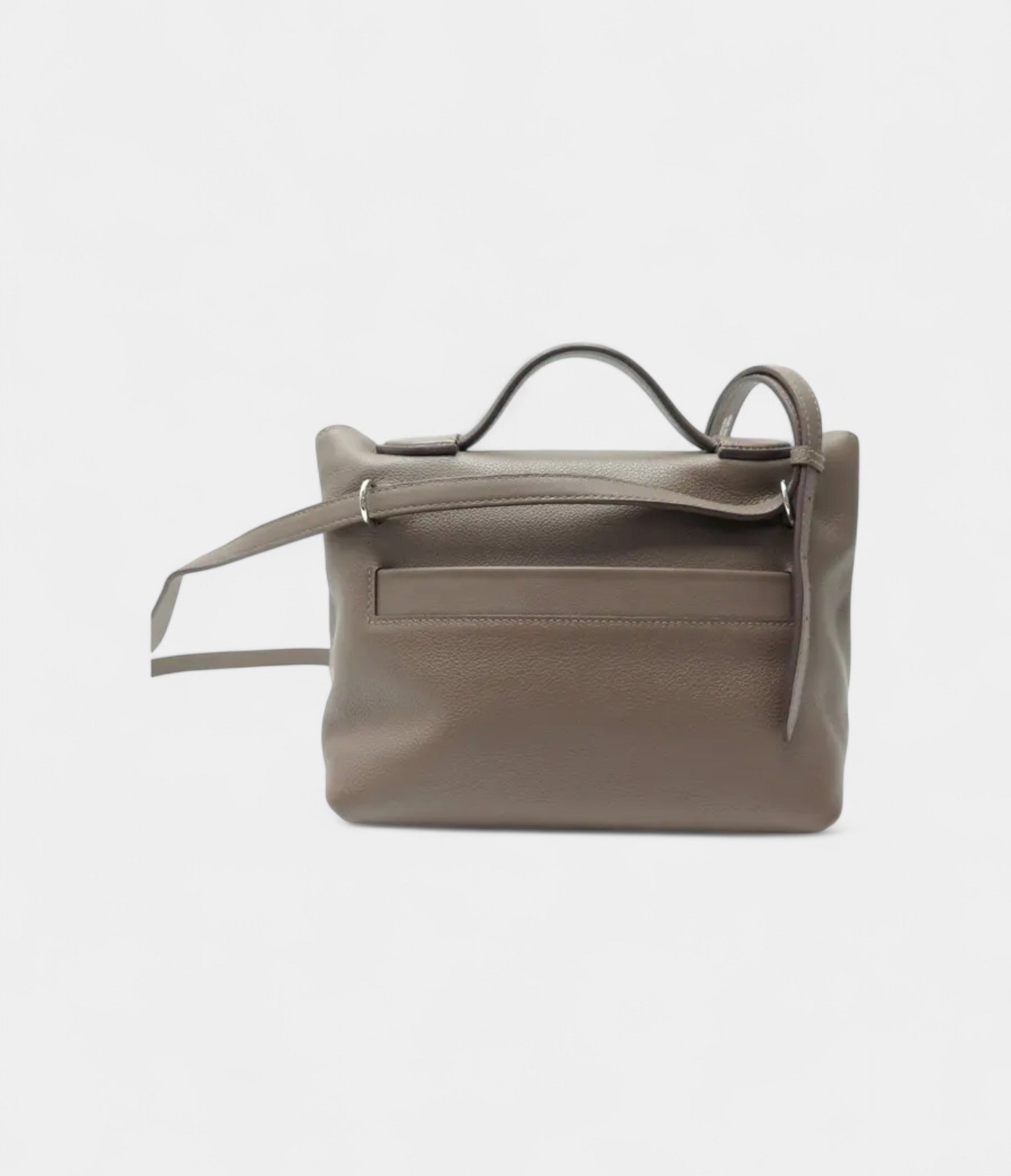 HM24/24 Handmade Beige Leather Bag with Palladium Hardware