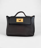 HM24/24 Handmade Black & Gold Leather Bag with Palladium Hardware