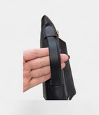 HM24/24 Handmade Black & Gold Leather Bag with Palladium Hardware
