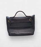 HM24/24 Handmade Black & Gold Leather Bag with Palladium Hardware