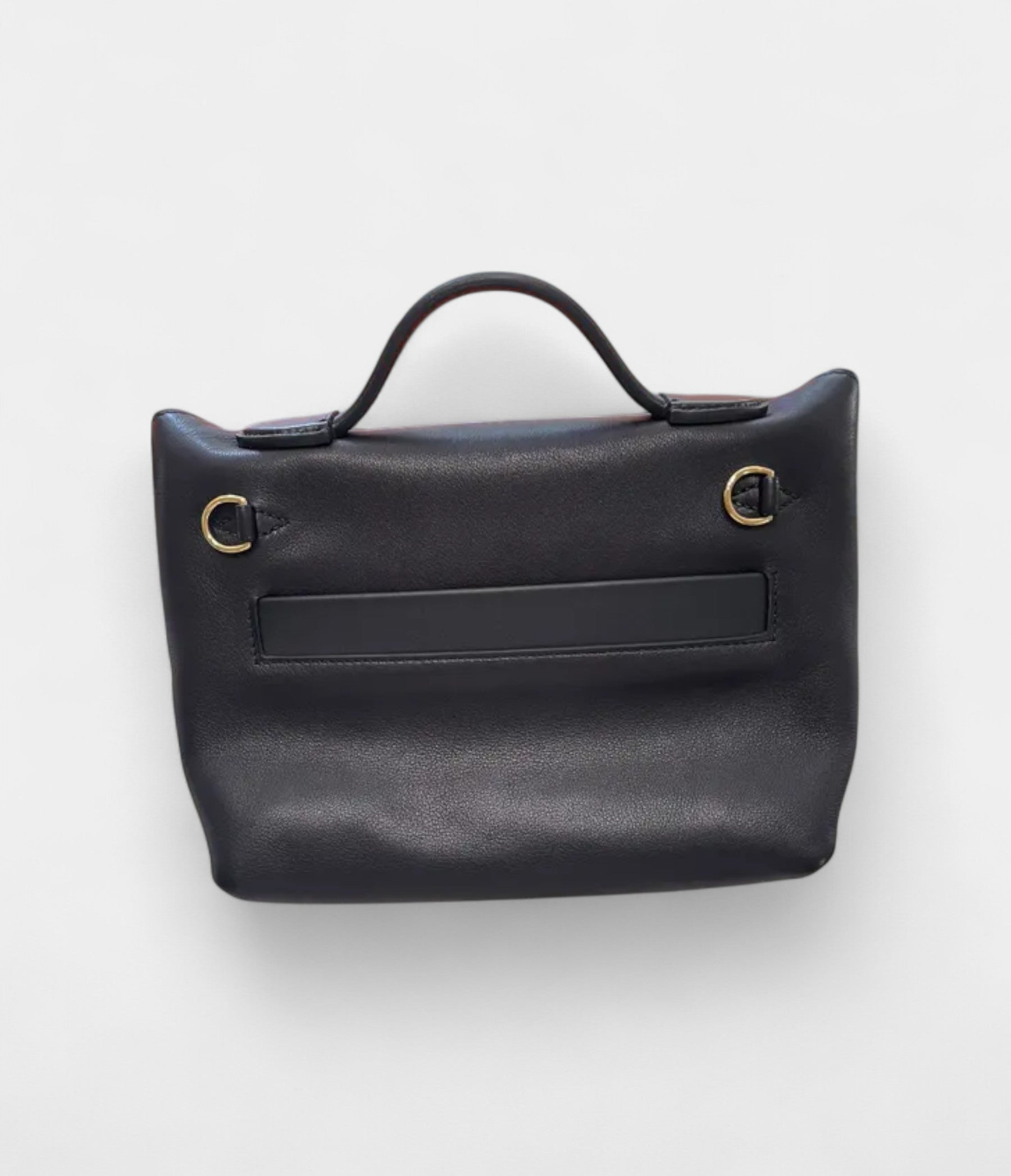 HM24/24 Handmade Black & Gold Leather Bag with Palladium Hardware