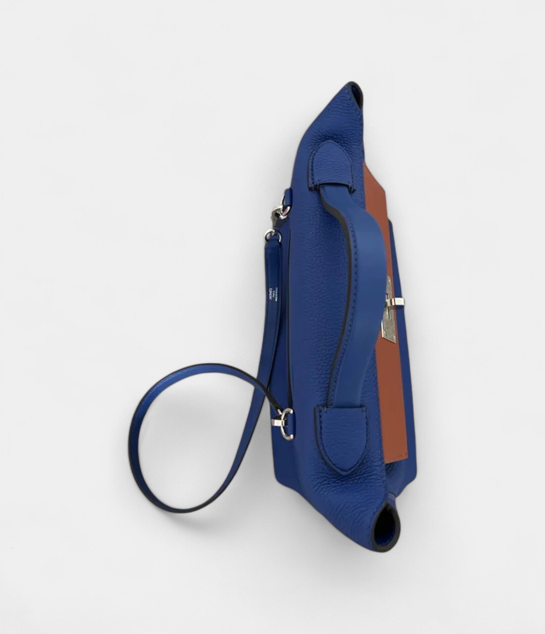 HM24/24 Handmade Blue Leather Bag with Palladium Hardware
