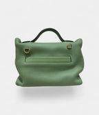 HM24/24 Handmade Green Leather Bag with Palladium Hardware
