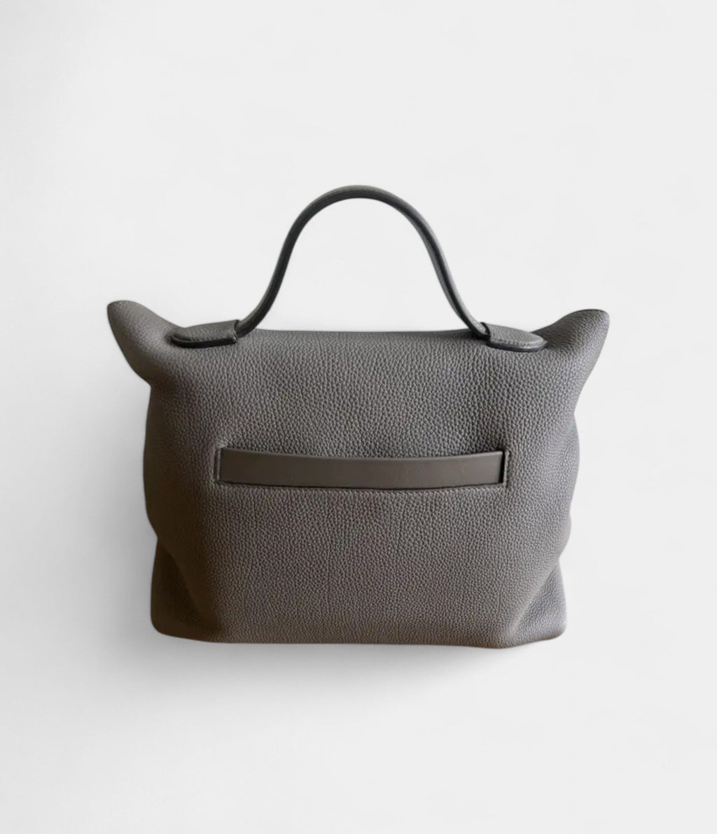 HM24/24 Handmade Grey Leather Bag with Palladium Hardware