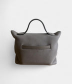HM24/24 Handmade Grey Leather Bag with Palladium Hardware