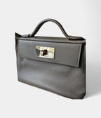 HM24/24 Handmade Grey Two-Tone Leather Bag with Palladium Hardware