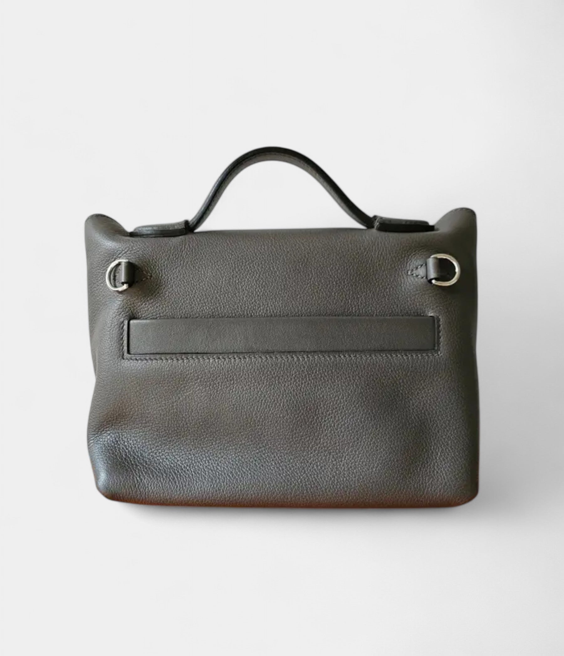 HM24/24 Handmade Grey Two-Tone Leather Bag with Palladium Hardware
