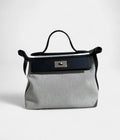 HM24/24 Handmade Linen & Leather Bag with Palladium Hardware