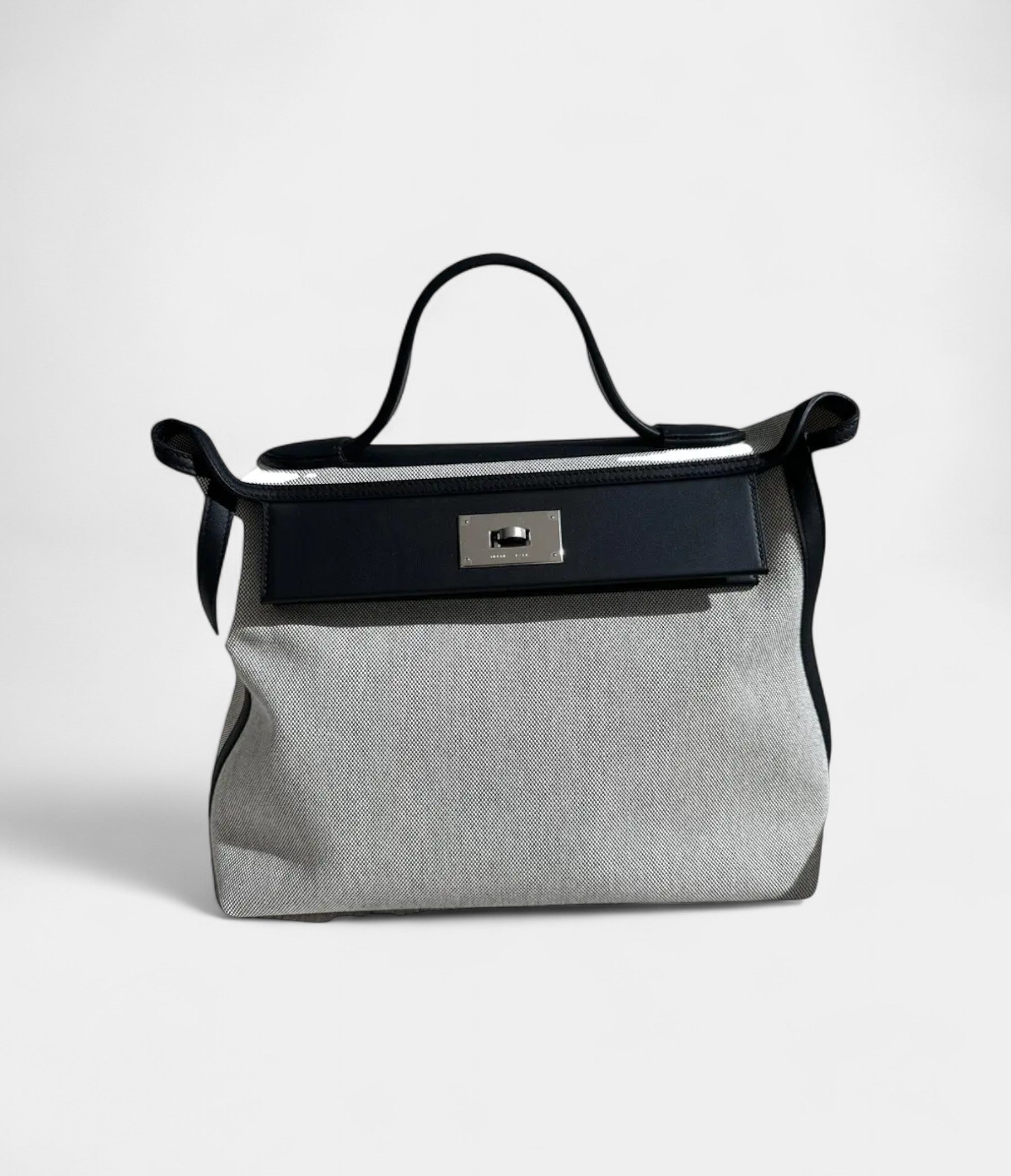HM24/24 Handmade Linen & Leather Bag with Palladium Hardware