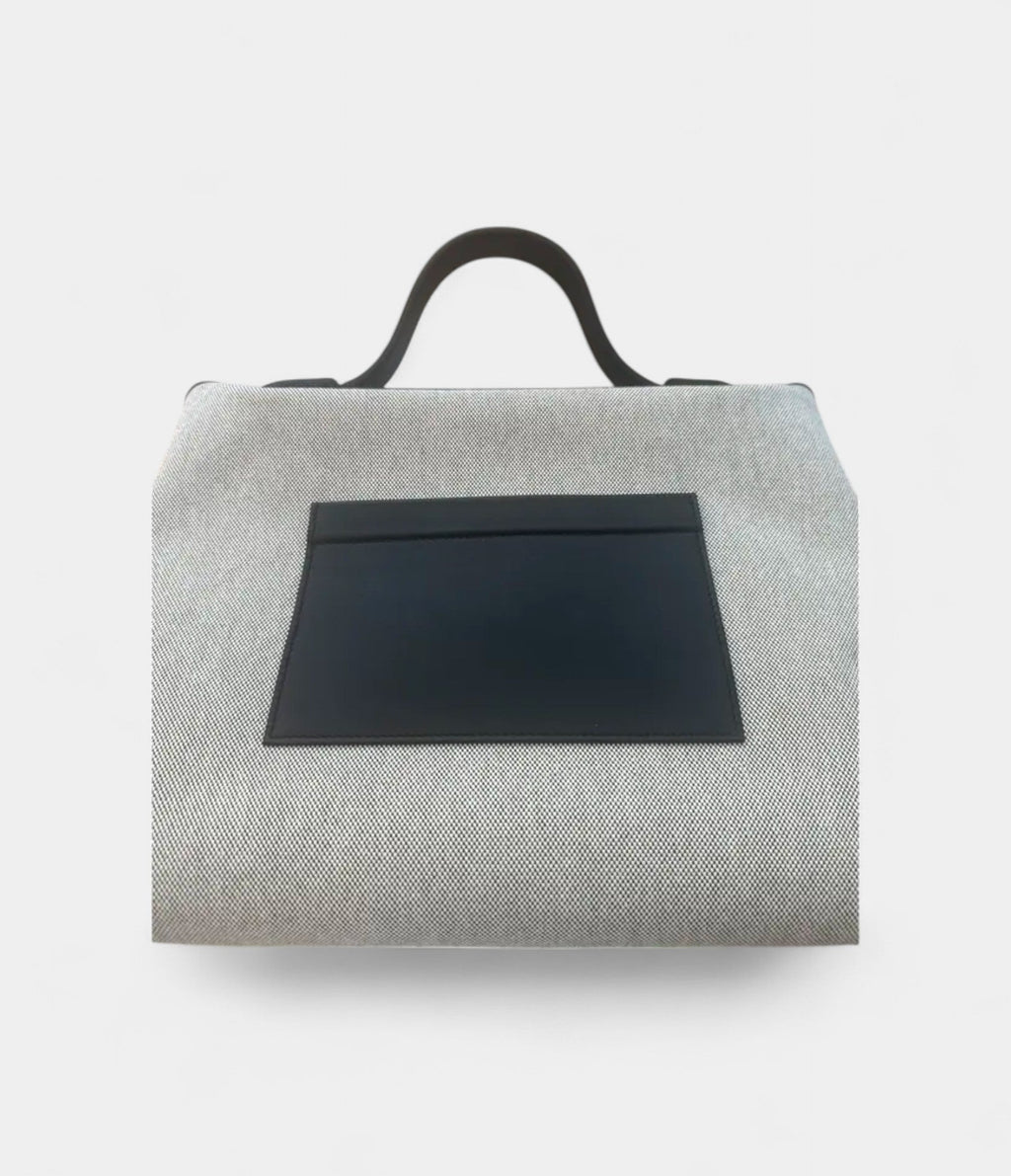 HM24/24 Handmade Linen & Leather Bag with Palladium Hardware