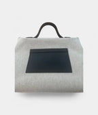 HM24/24 Handmade Linen & Leather Bag with Palladium Hardware