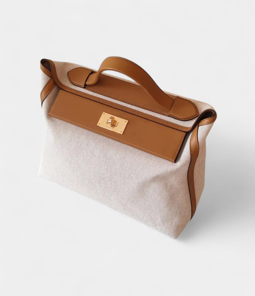 HM24/24 Handmade Multicolour Cloth & Leather Bag with Palladium Hardware