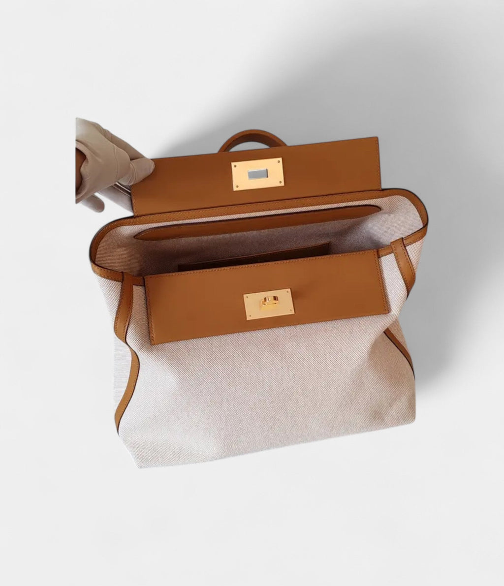 HM24/24 Handmade Multicolour Cloth & Leather Bag with Palladium Hardware