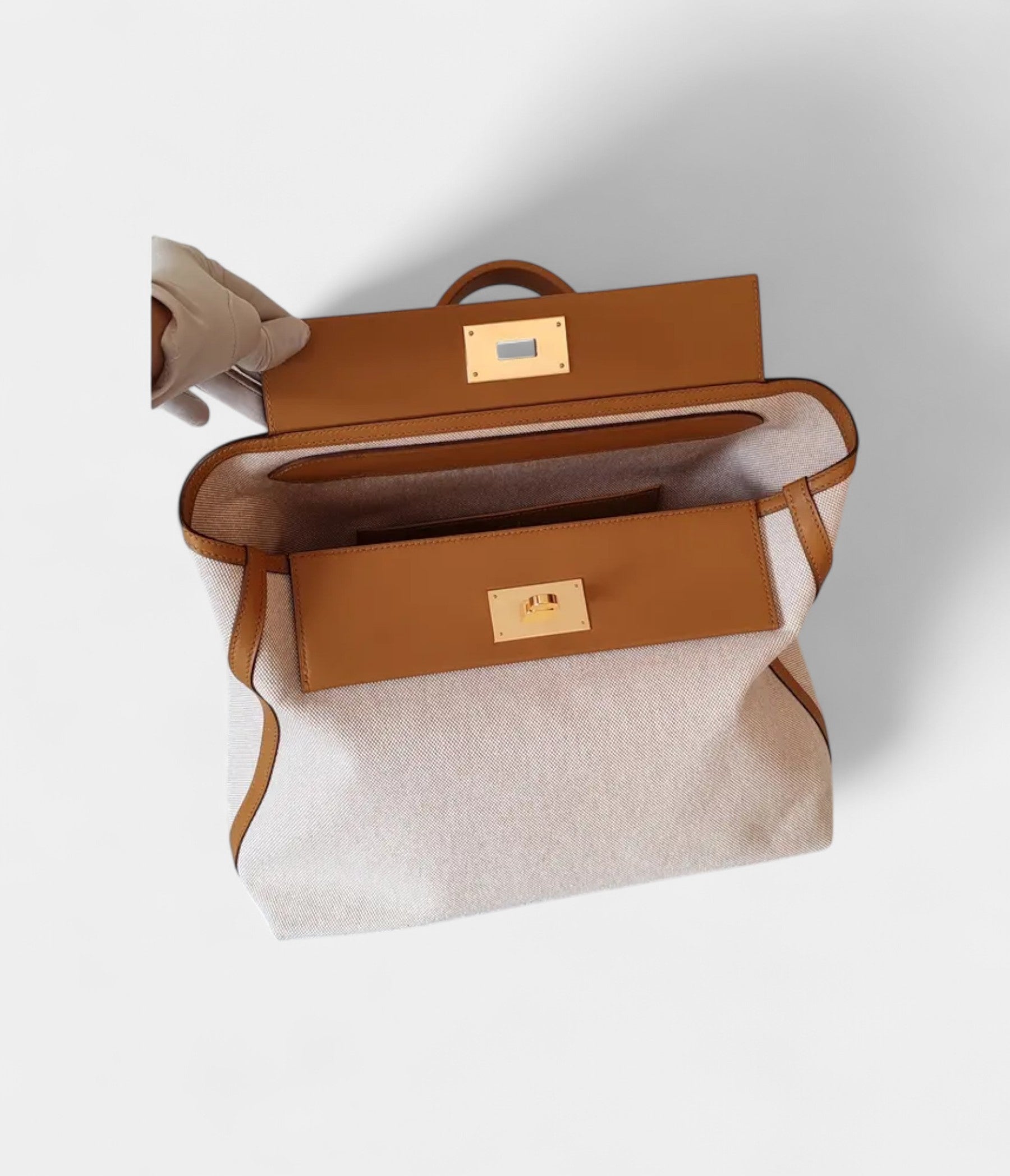HM24/24 Handmade Multicolour Cloth & Leather Bag with Palladium Hardware