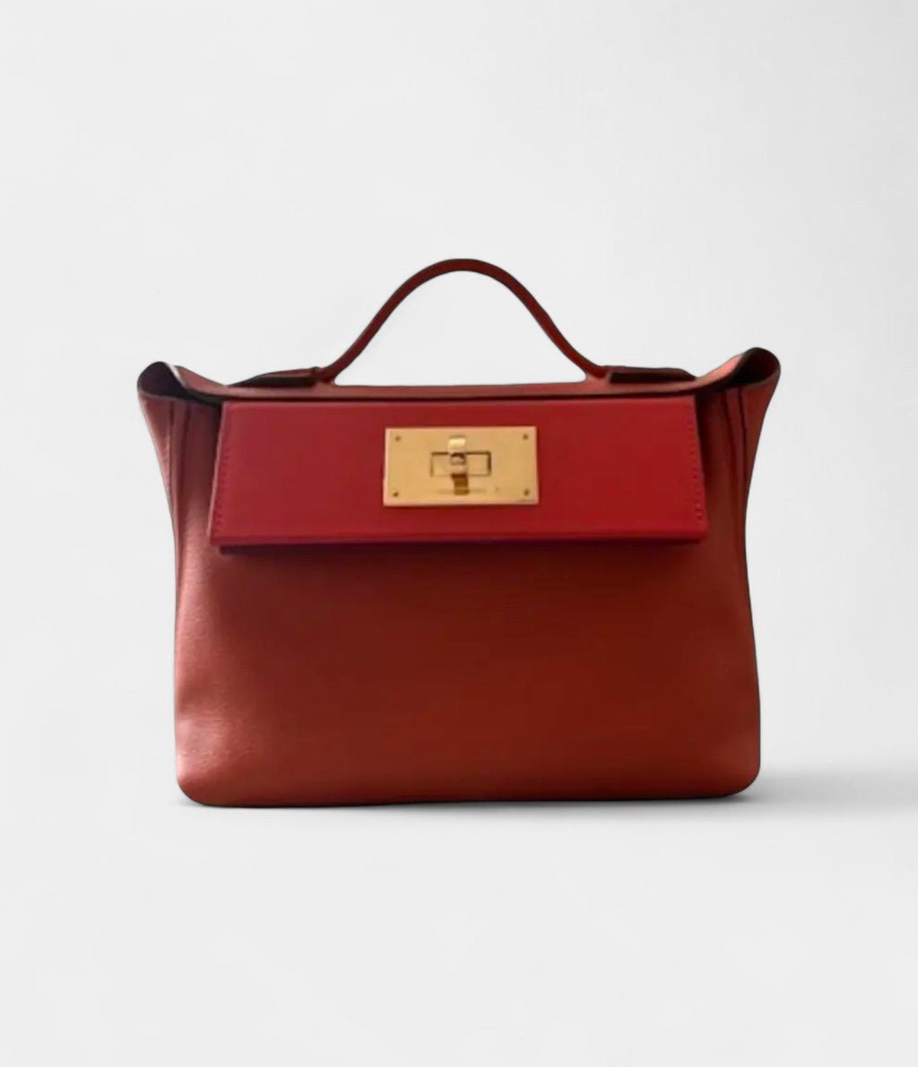 HM24/24 Handmade Multicolour Two-Tone Leather Bag with Palladium Hardware