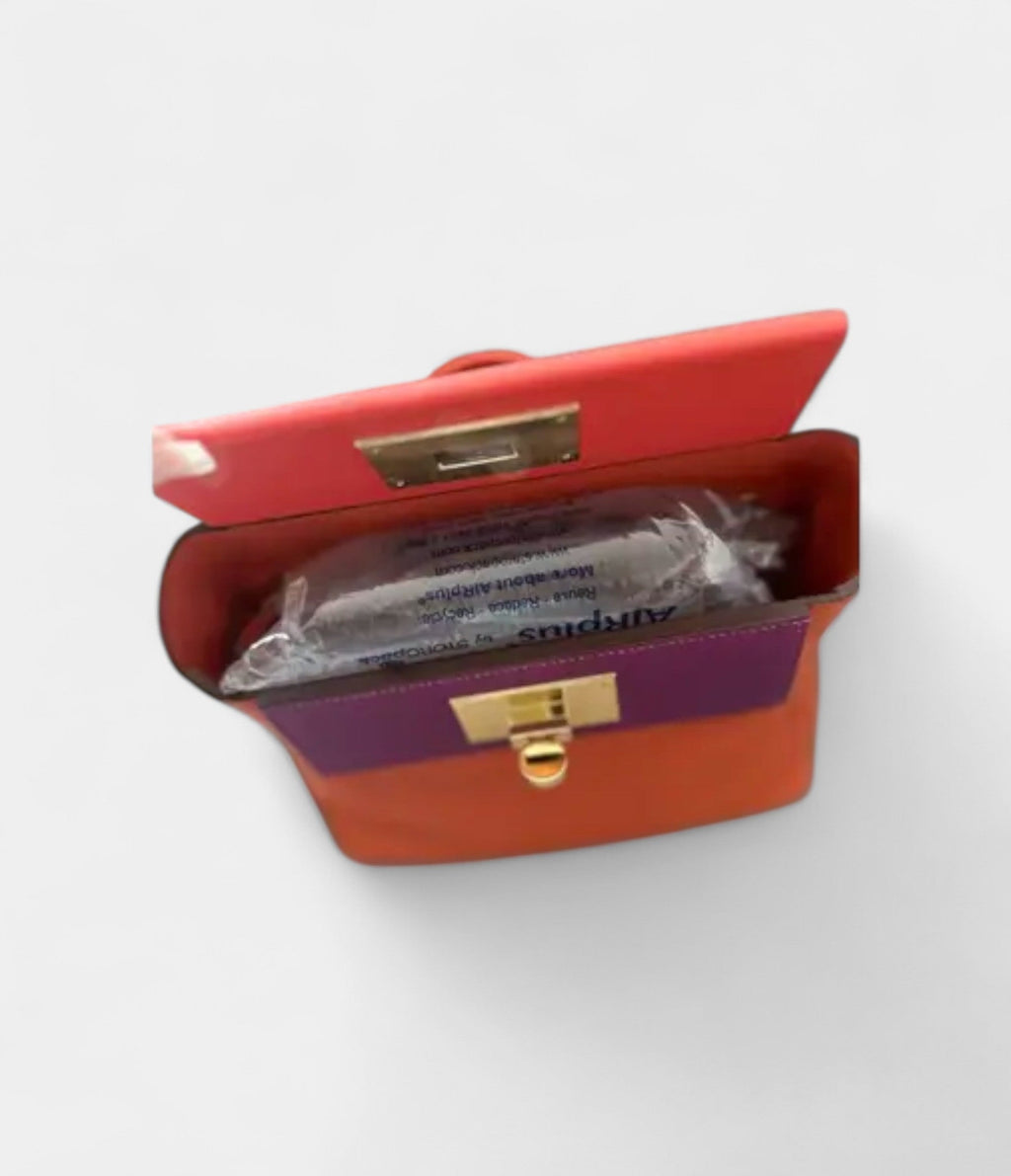 HM24/24 Handmade Multicolour Two-Tone Leather Bag with Palladium Hardware