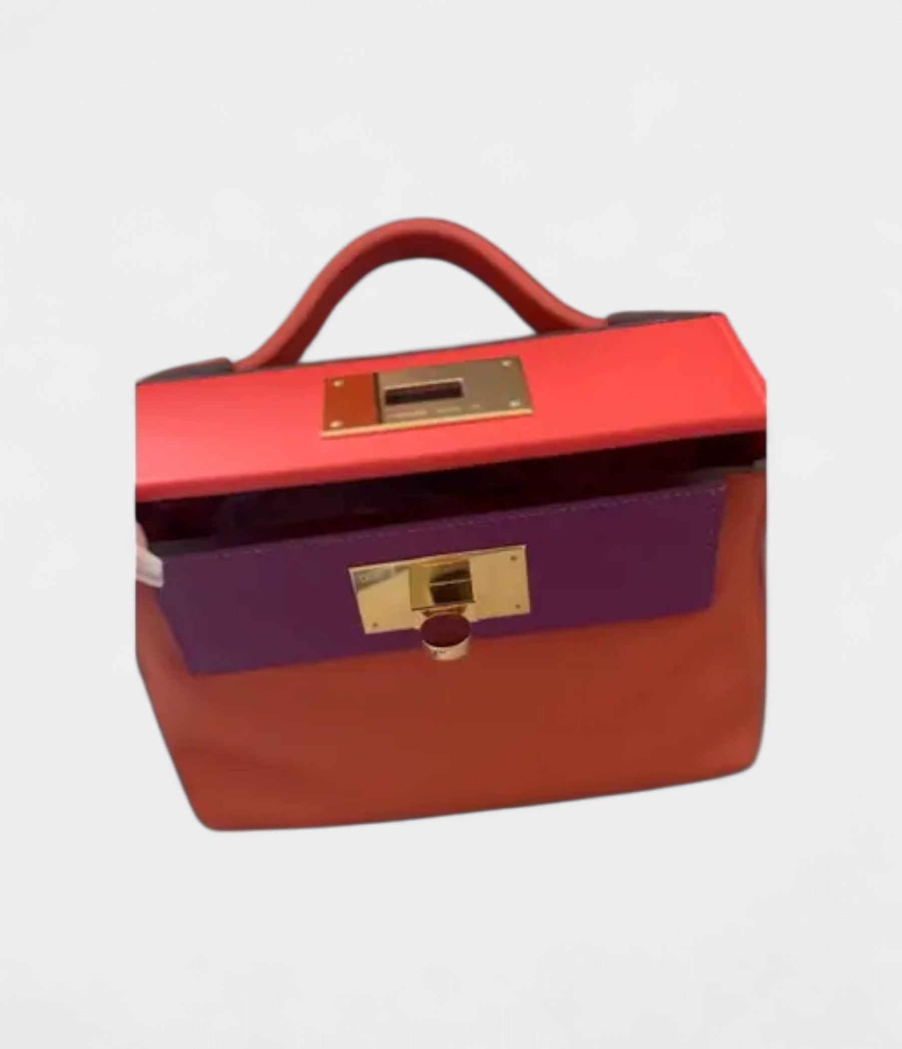 HM24/24 Handmade Multicolour Two-Tone Leather Bag with Palladium Hardware