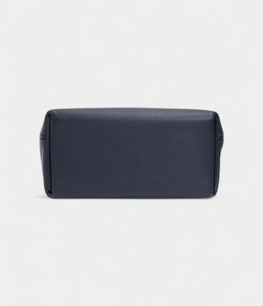 HM24/24 Handmade Navy Leather Bag with Palladium Hardware