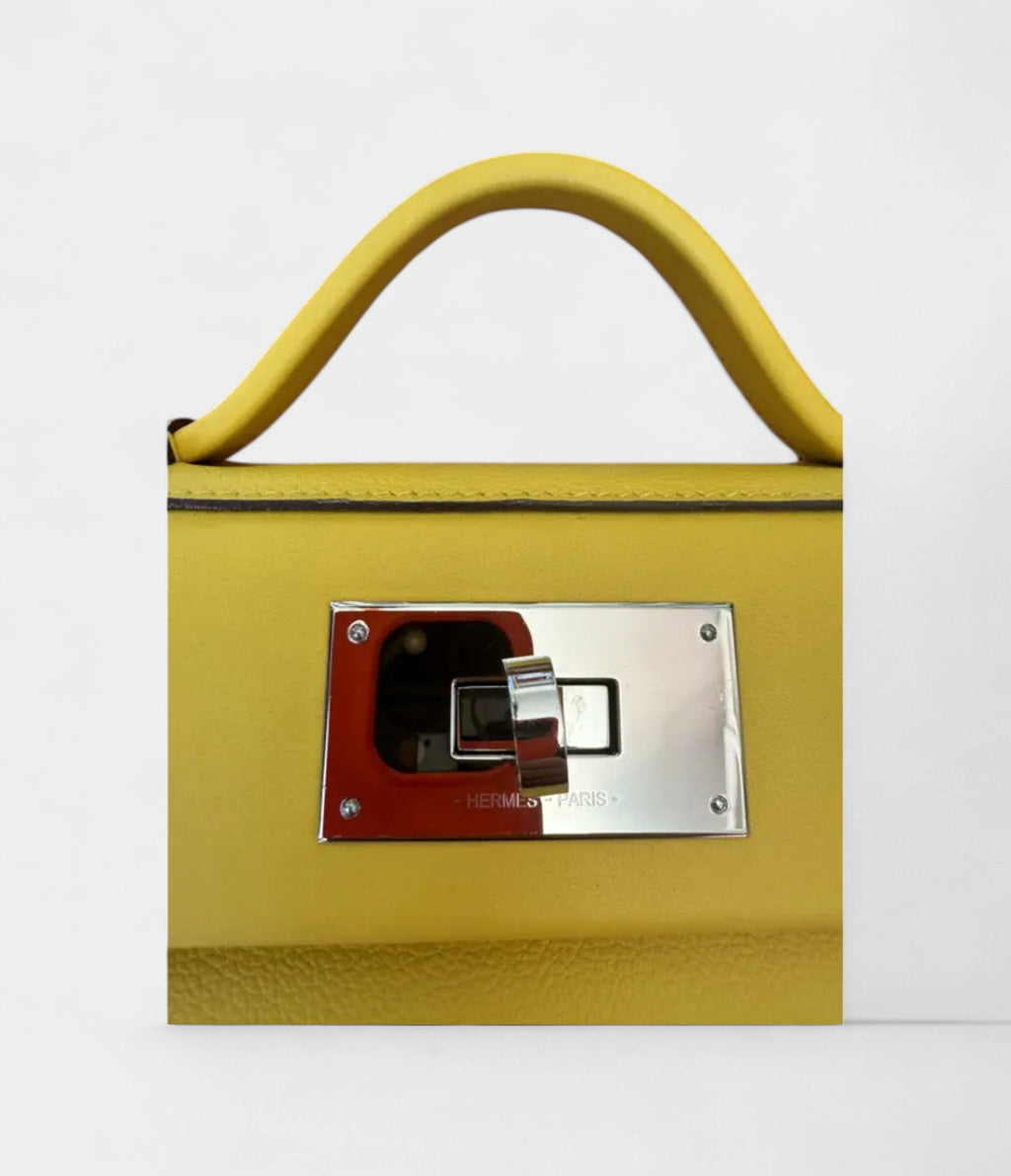 HM24/24 Handmade Yellow & Leather Bag with Palladium Hardware