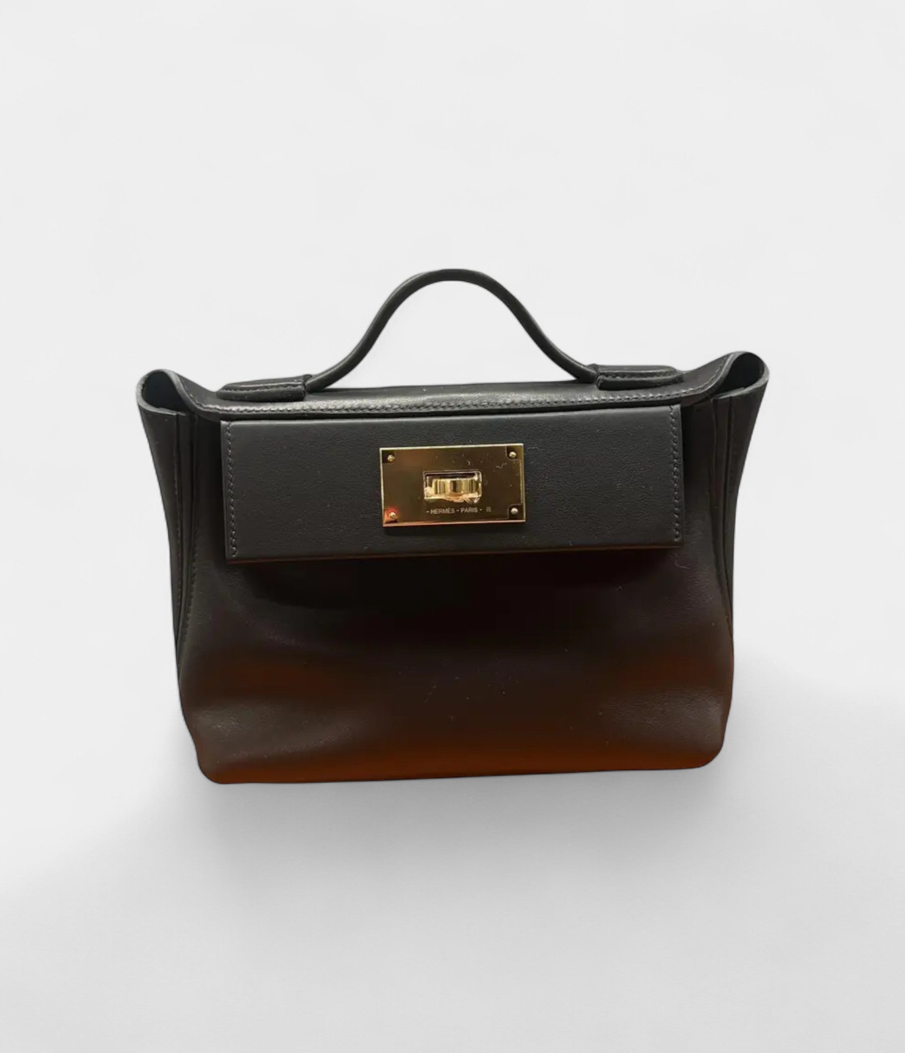 HM24/24 Handmade in Black Leather with Palladium Hardware