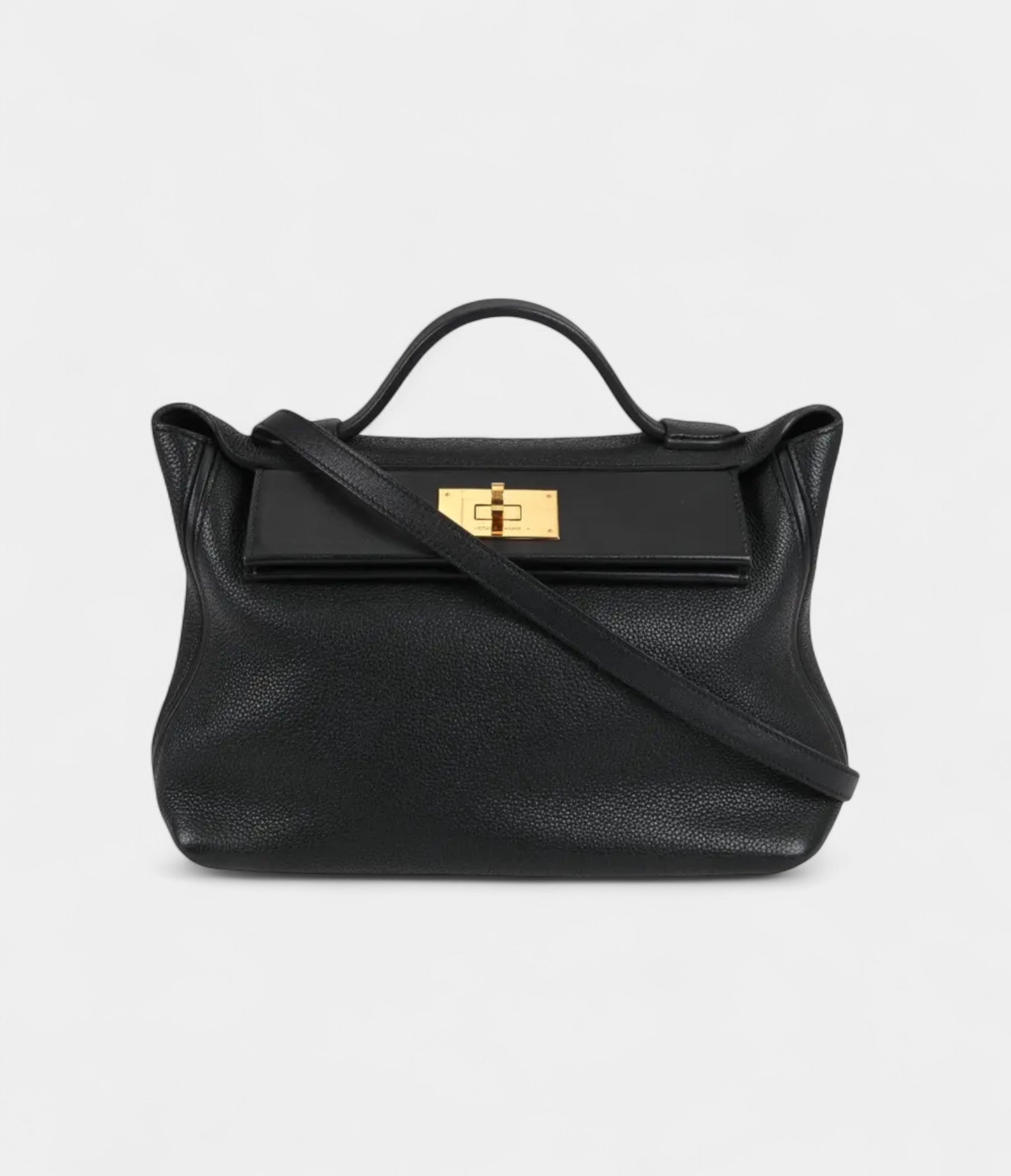 HM24/24 Handmade in Black and Gold-Tone Leather with Palladium Hardware
