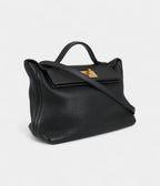HM24/24 Handmade in Black and Gold-Tone Leather with Palladium Hardware