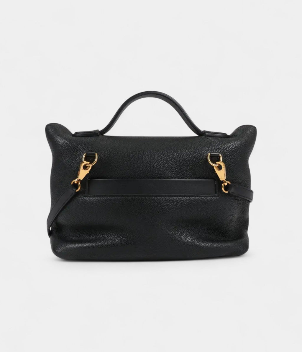 HM24/24 Handmade in Black and Gold-Tone Leather with Palladium Hardware