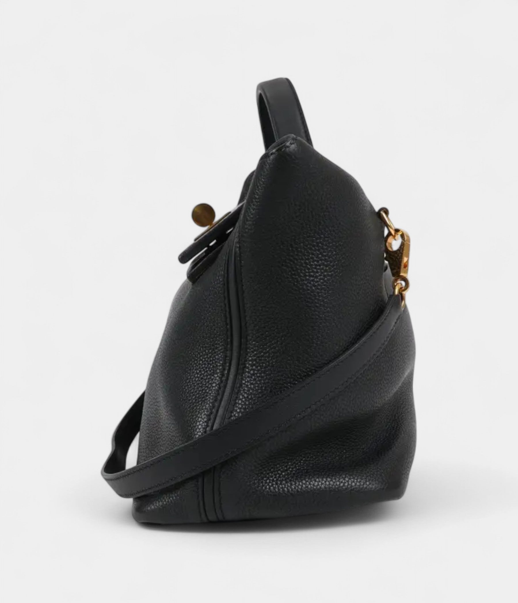 HM24/24 Handmade in Black and Gold-Tone Leather with Palladium Hardware