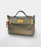 HM24/24 Handmade in Dark Grey and Gold-Tone Leather with Palladium Hardware