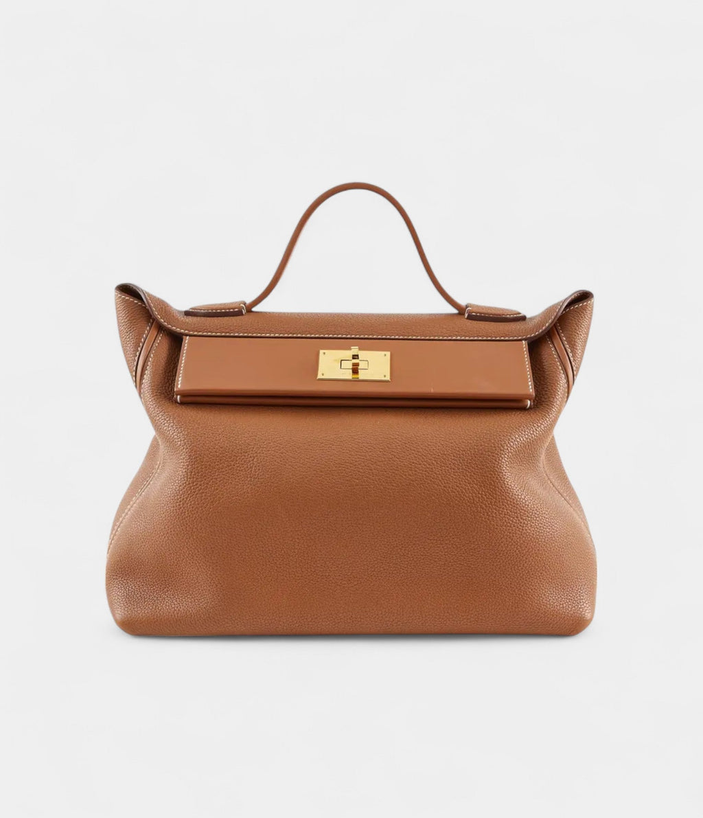 HM24/24 Handmade in Gold Leather with Palladium Hardware