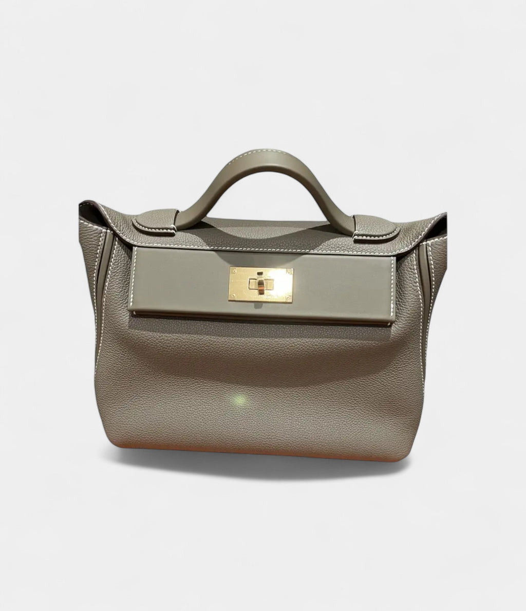 HM24/24 Handmade in Grey Leather with Palladium Hardware