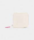 Hermes Azap Compact White Leather Pink Printed Wallet