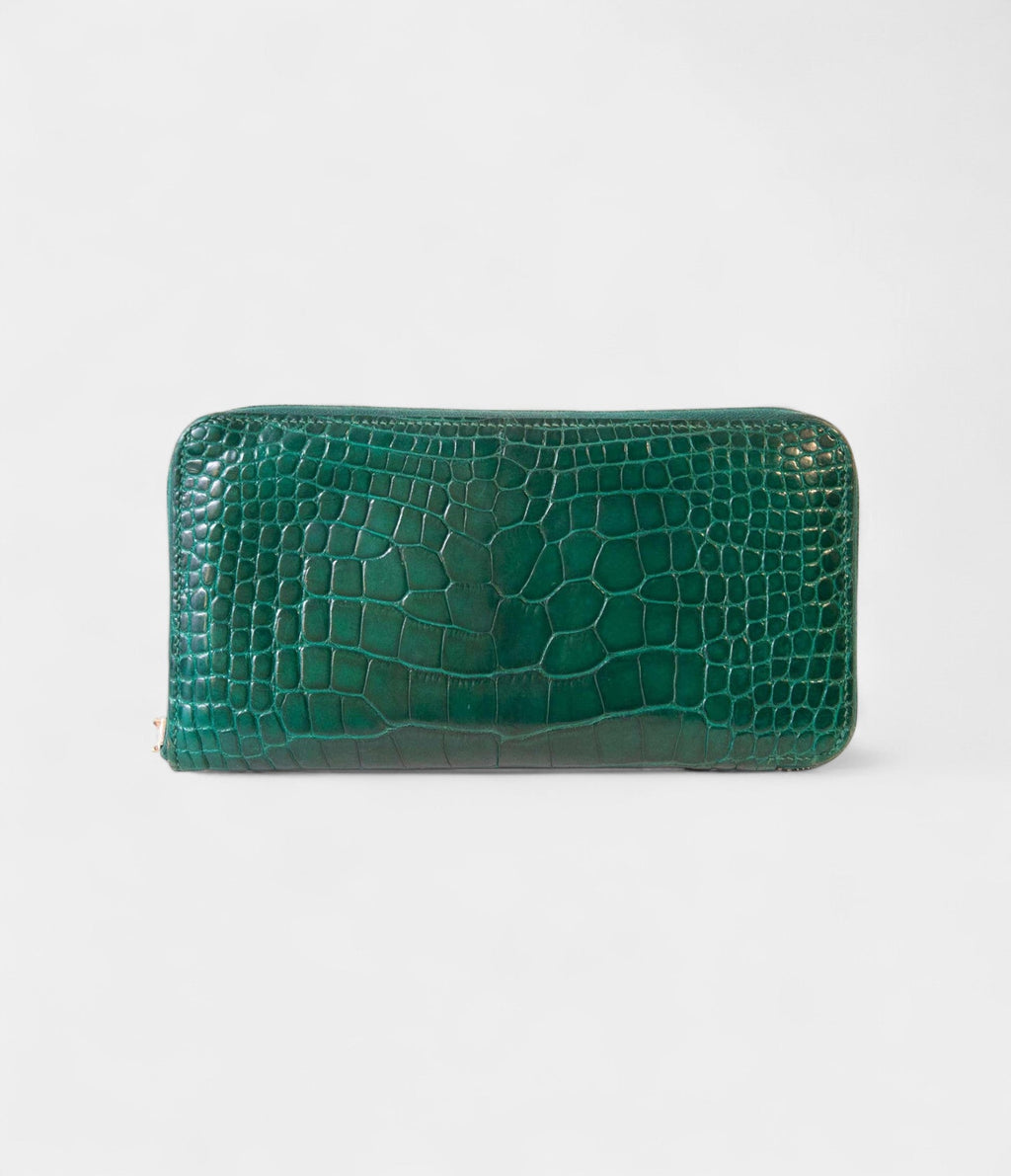 HMAzap Crocodile Green Leather Wallet