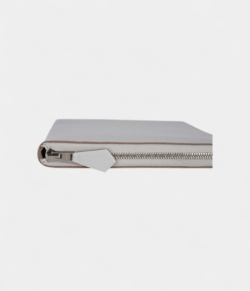 Hermes Azap Portefeuille Wallet Gris Perle Chevre Leather Palladium Hardware