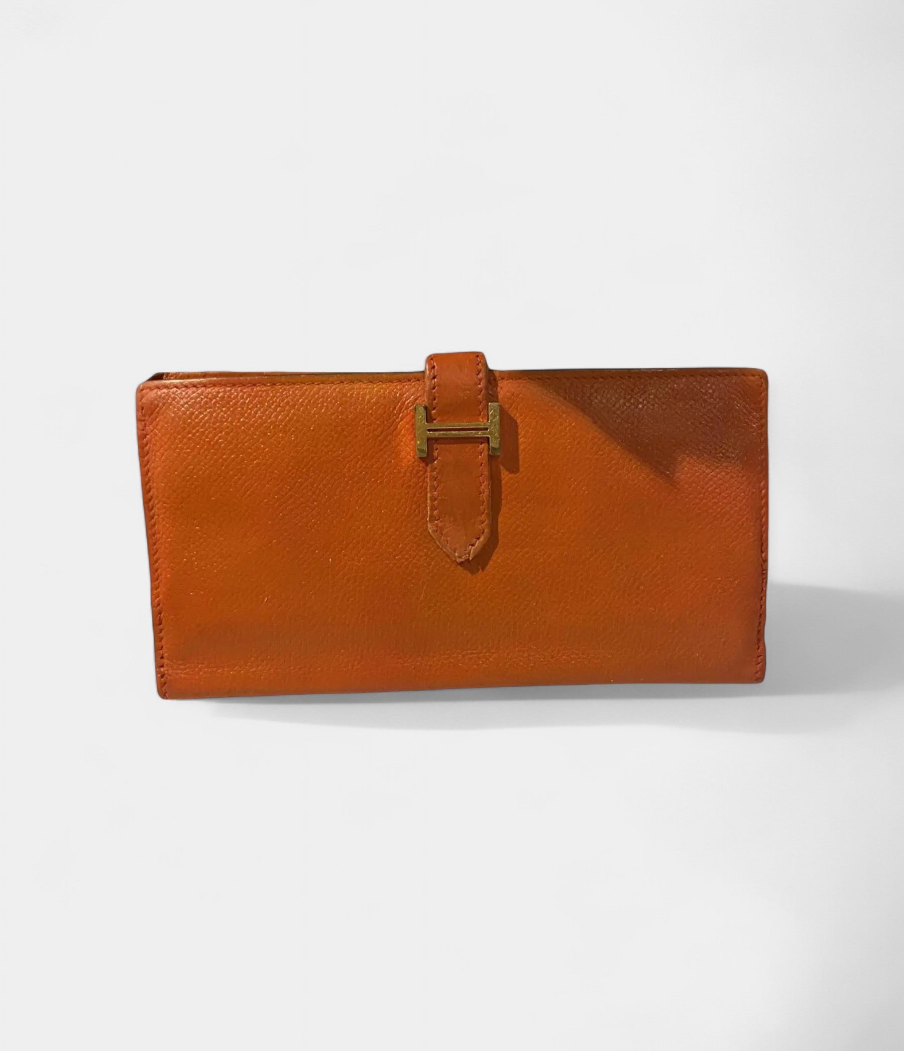 HMBéarn Leather Wallet In Orange Vibrant Statement