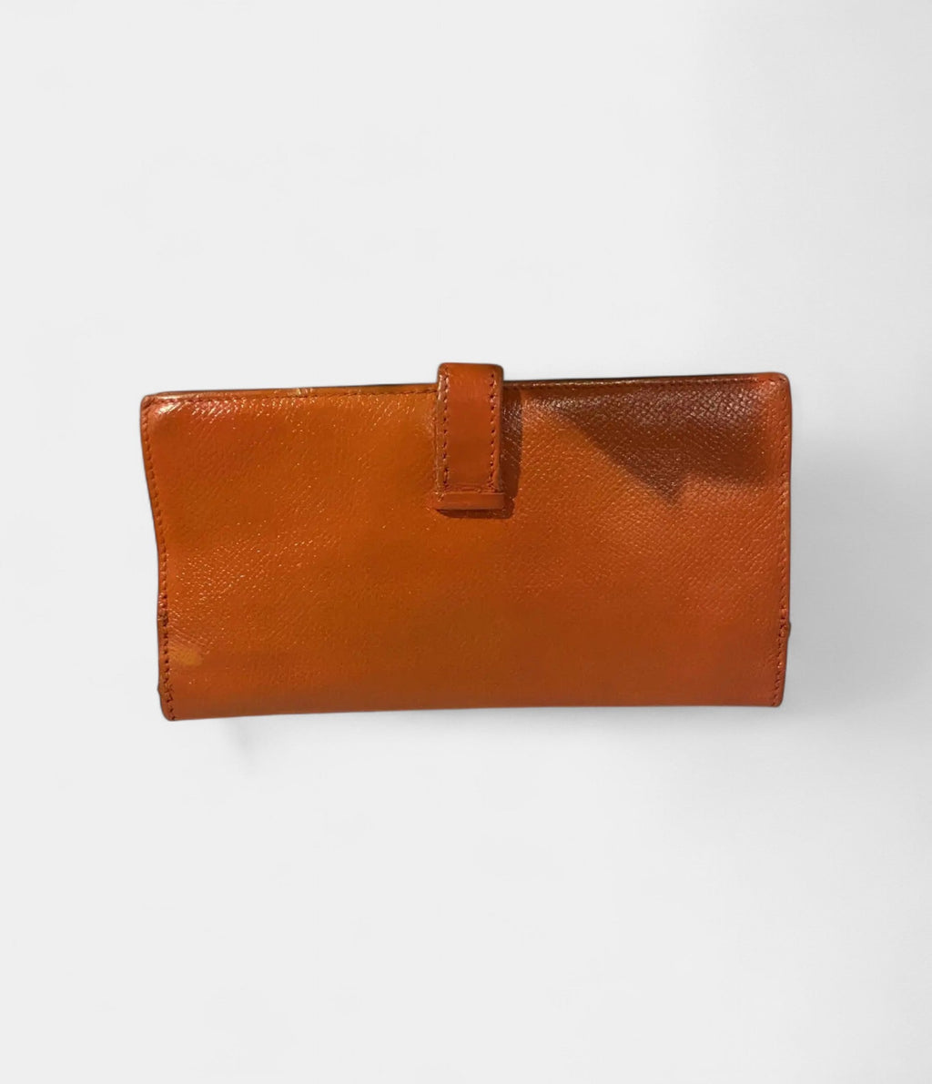 HMBéarn Leather Wallet In Orange Vibrant Statement