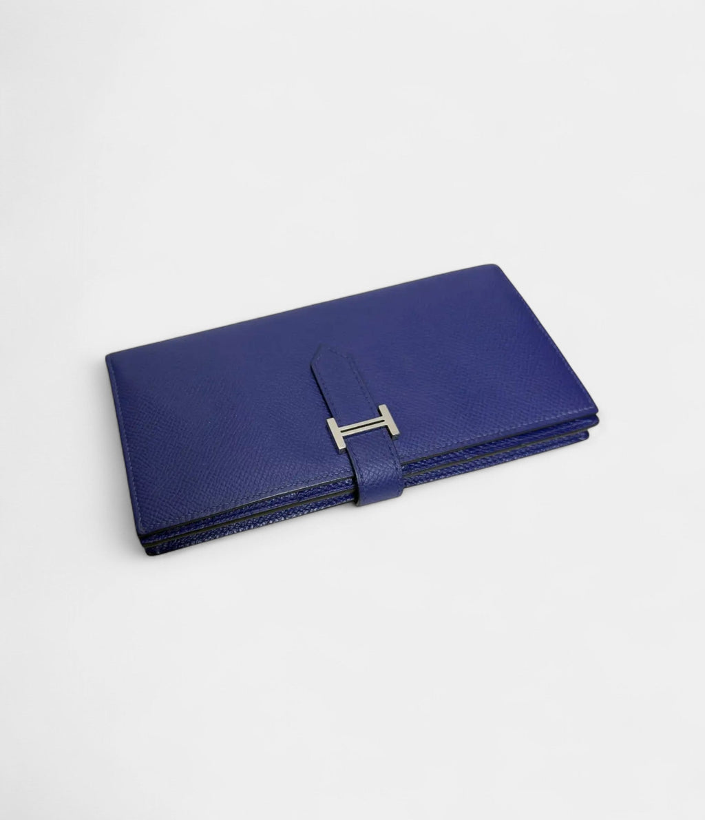 HMBéarn Leather Wallet in Blue Refined Craftsmanship Cool Classic Hue