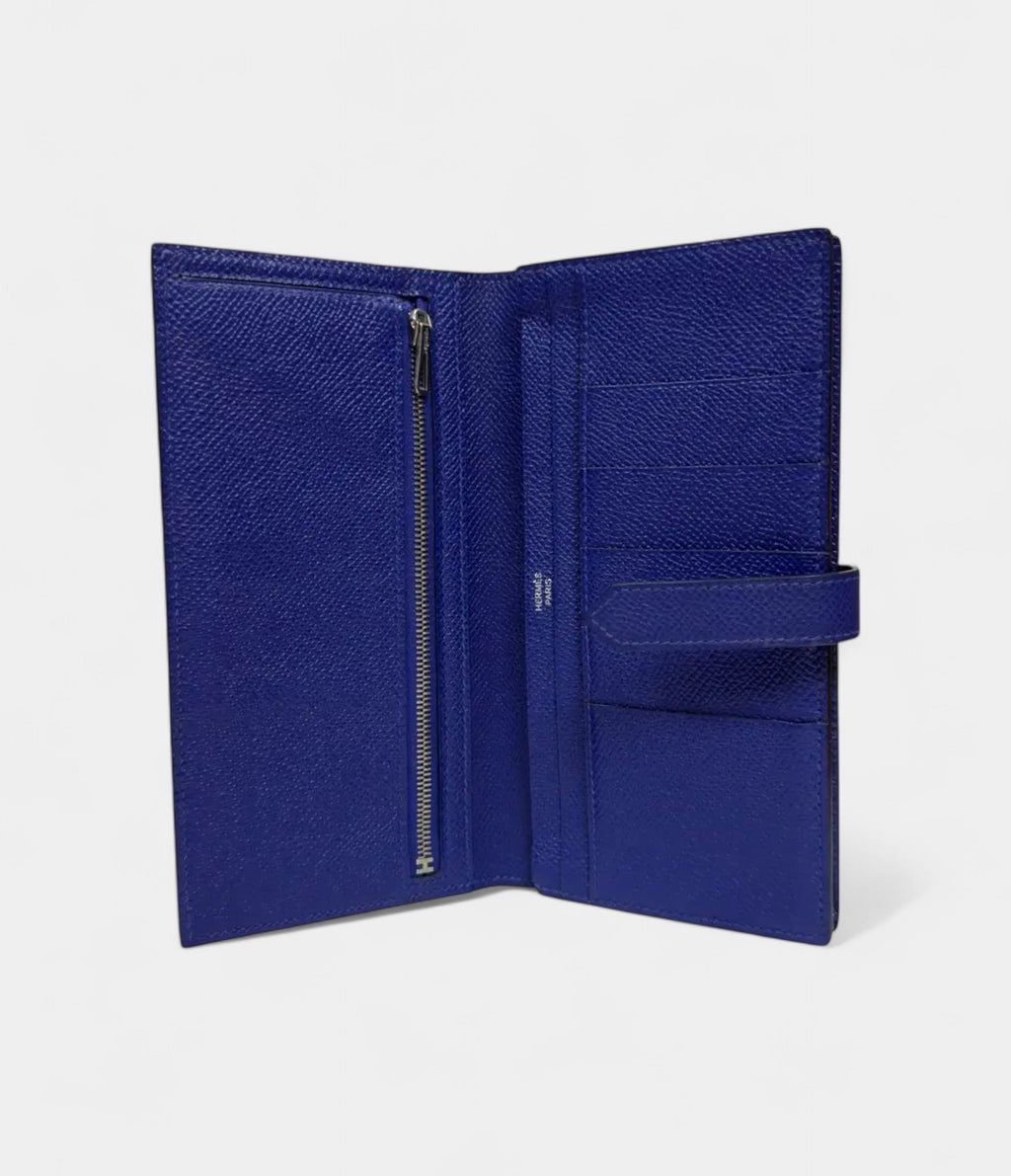 HMBéarn Leather Wallet in Blue Refined Craftsmanship Cool Classic Hue