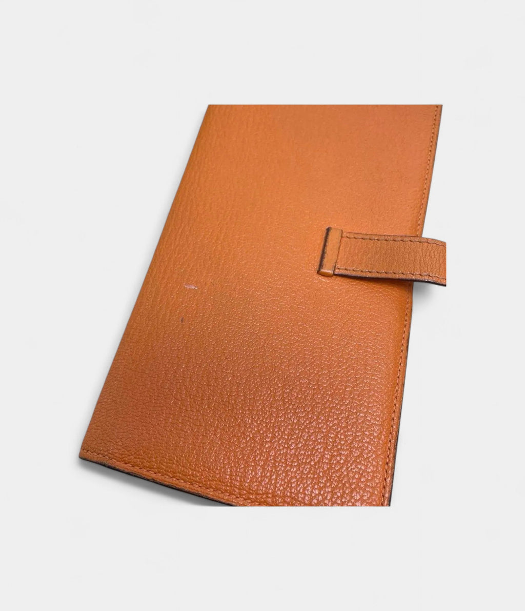 HMBéarn Leather Wallet in Orange Bold Heritage Refined Silhouette