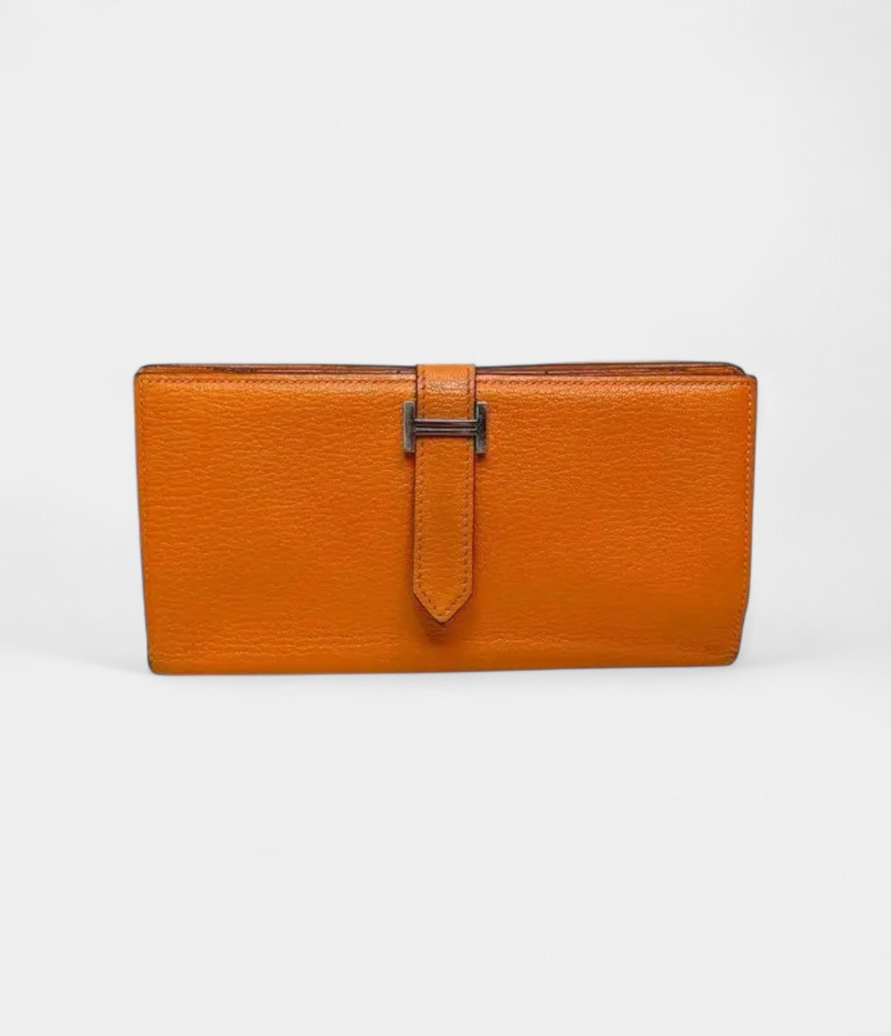 HMBéarn Leather Wallet in Orange Bold Heritage Refined Silhouette