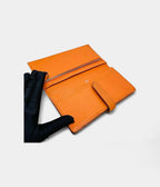 HMBéarn Leather Wallet in Orange Bold Heritage Refined Silhouette