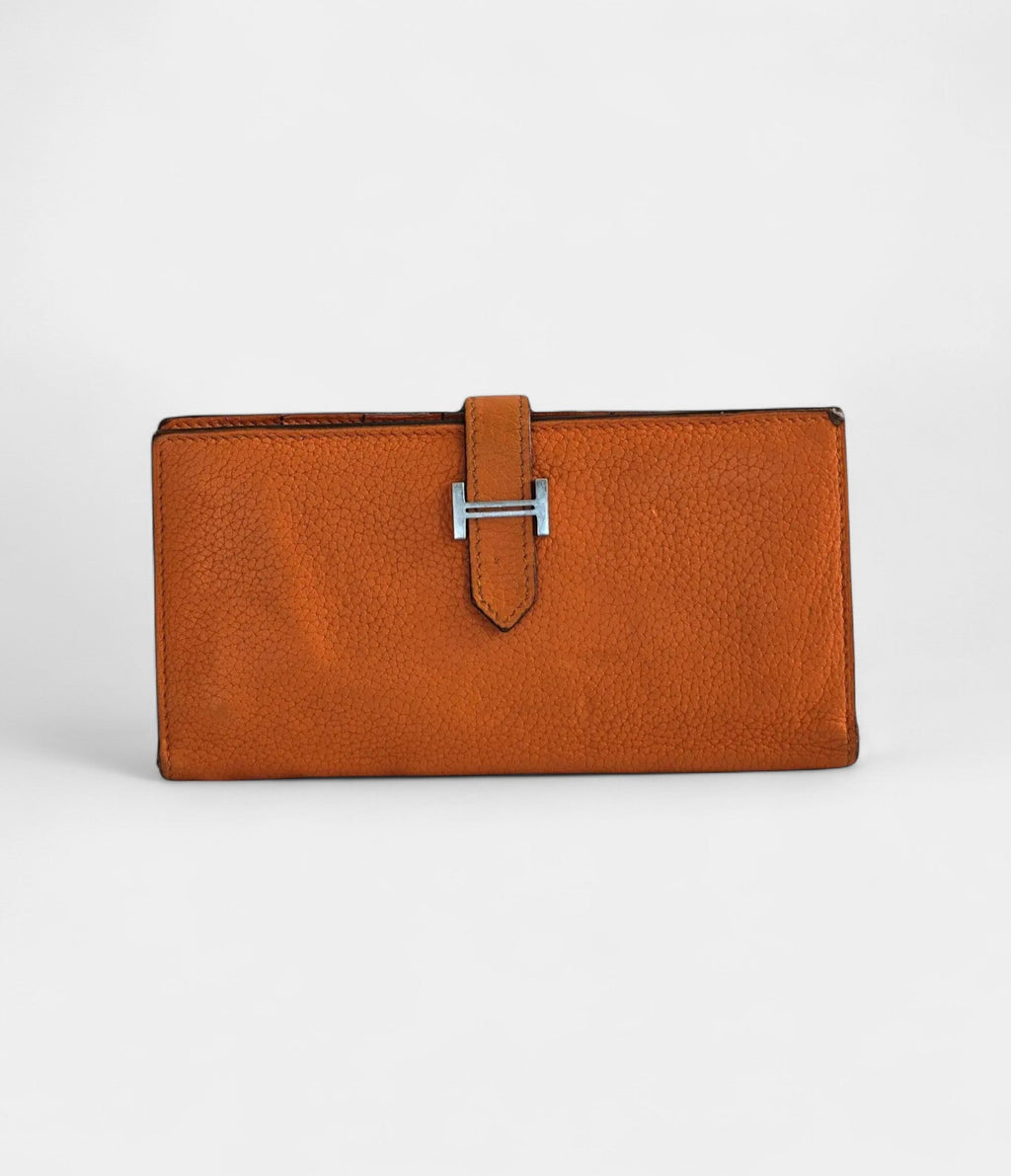 HMBéarn Leather Wallet in Orange Iconic Color Timeless Craftsmanship