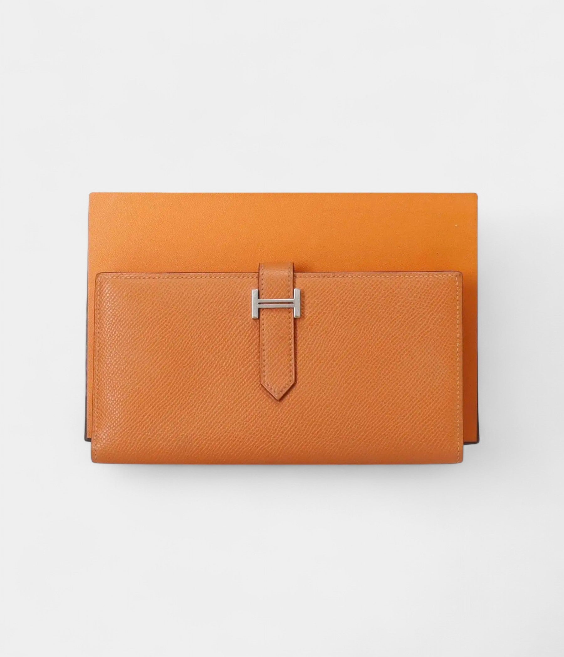 HMBéarn Leather Wallet in Orange Signature Style