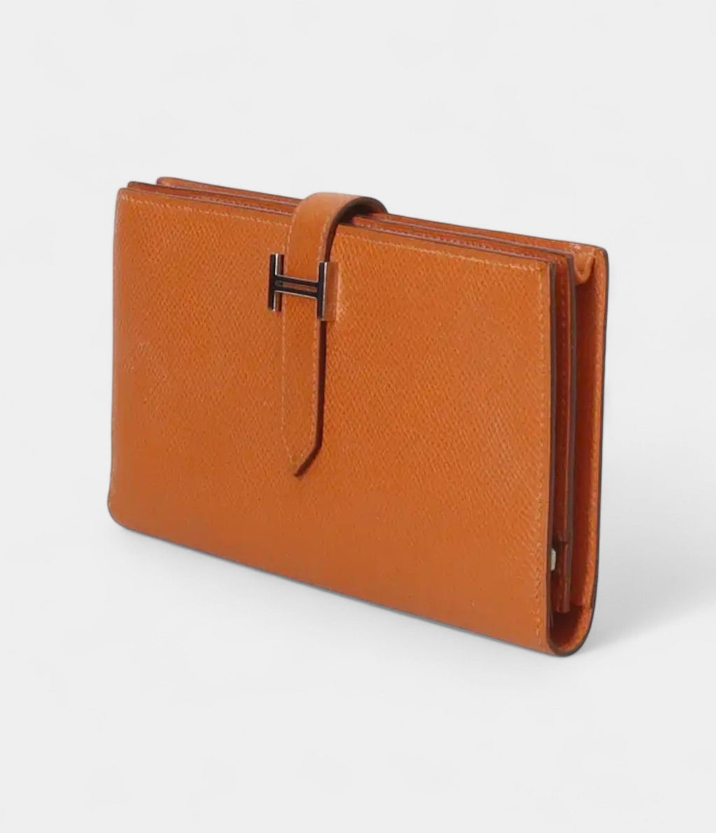 HMBéarn Leather Wallet in Orange Signature Style