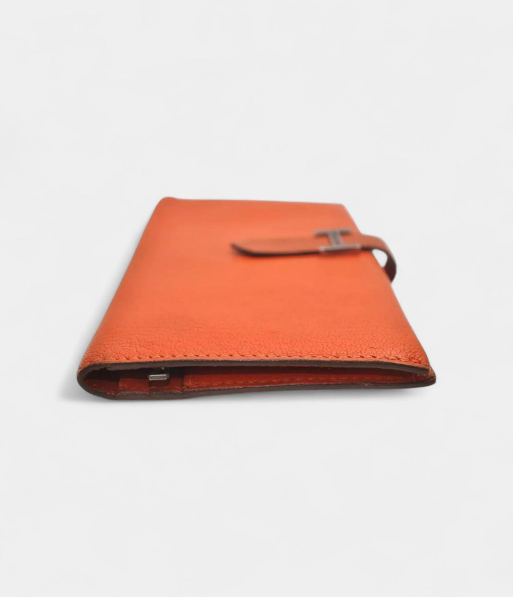 HMBéarn Leather Wallet in Orange Vibrant Heritage Iconic Design