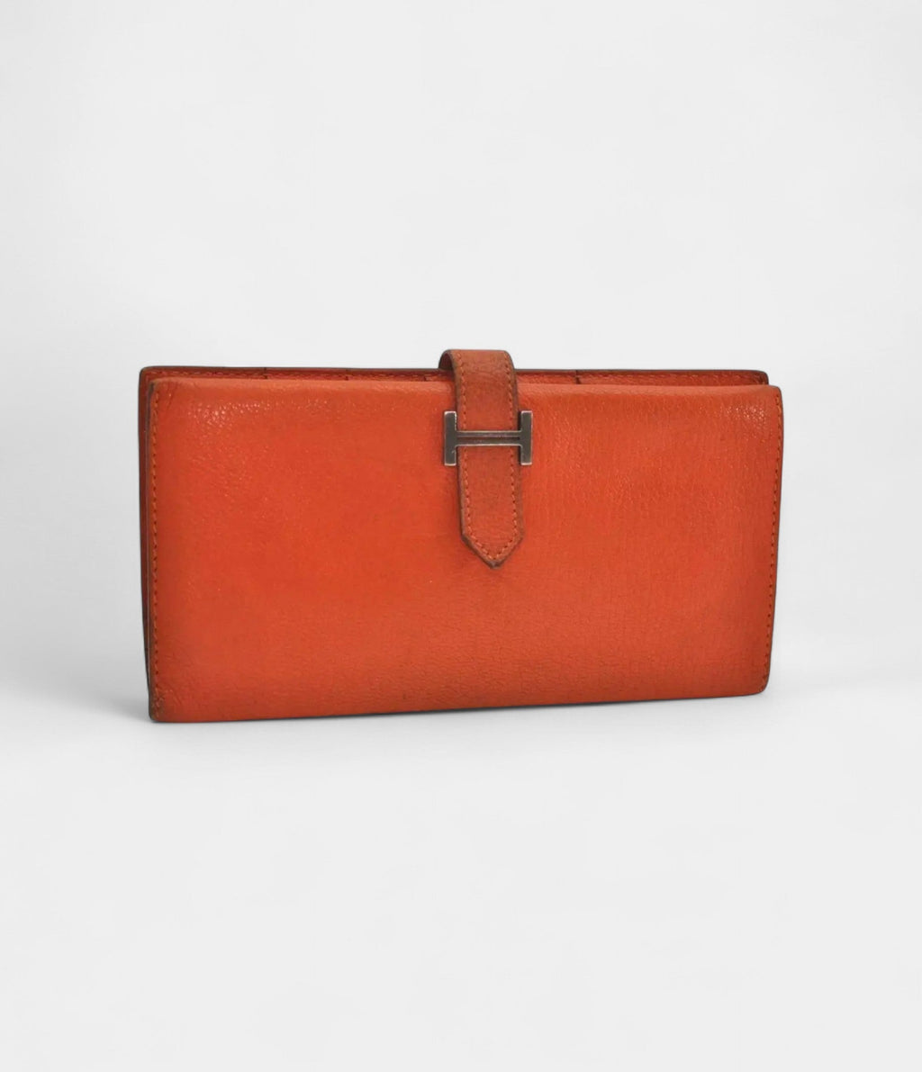 HMBéarn Leather Wallet in Orange Vibrant Heritage Iconic Design