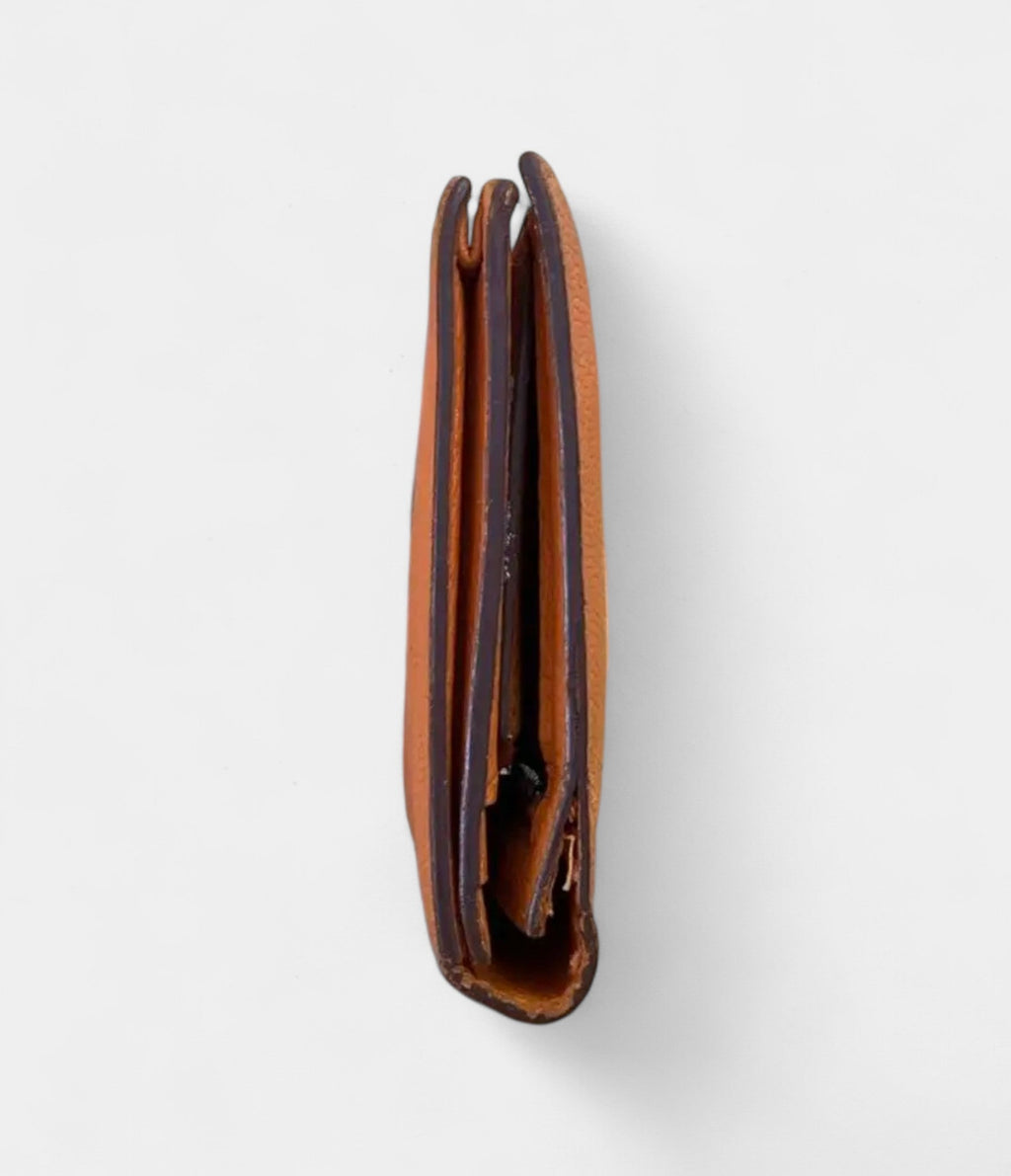 HMBéarn Leather Wallet in Orange Vibrant Heritage Timeless Silhouette