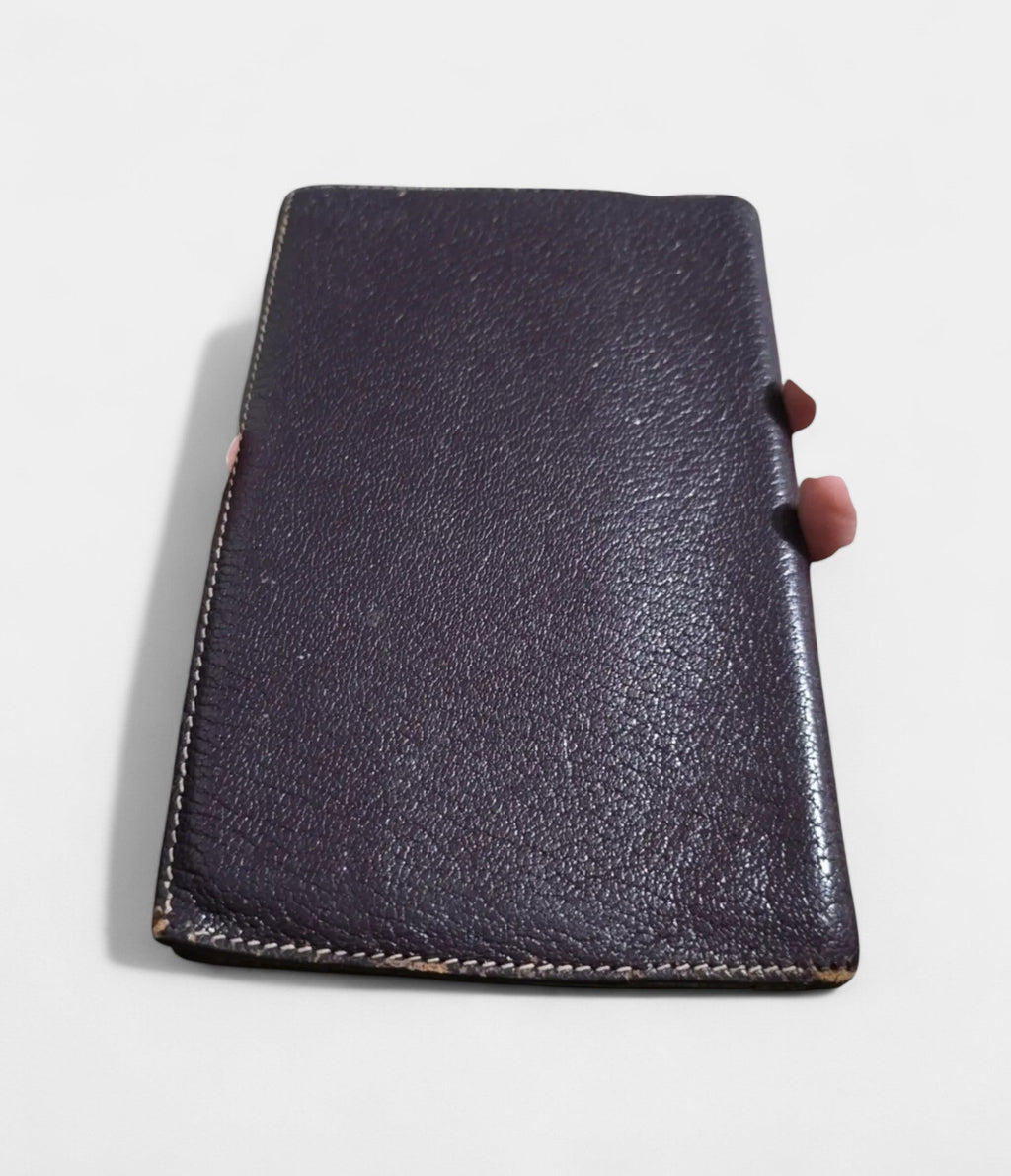 HMBéarn Leather Wallet in Purple Bold Elegance Signature Silhouette