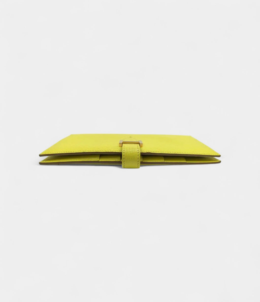 HMBéarn Leather Wallet in Yellow Radiant Elegance Classic Form