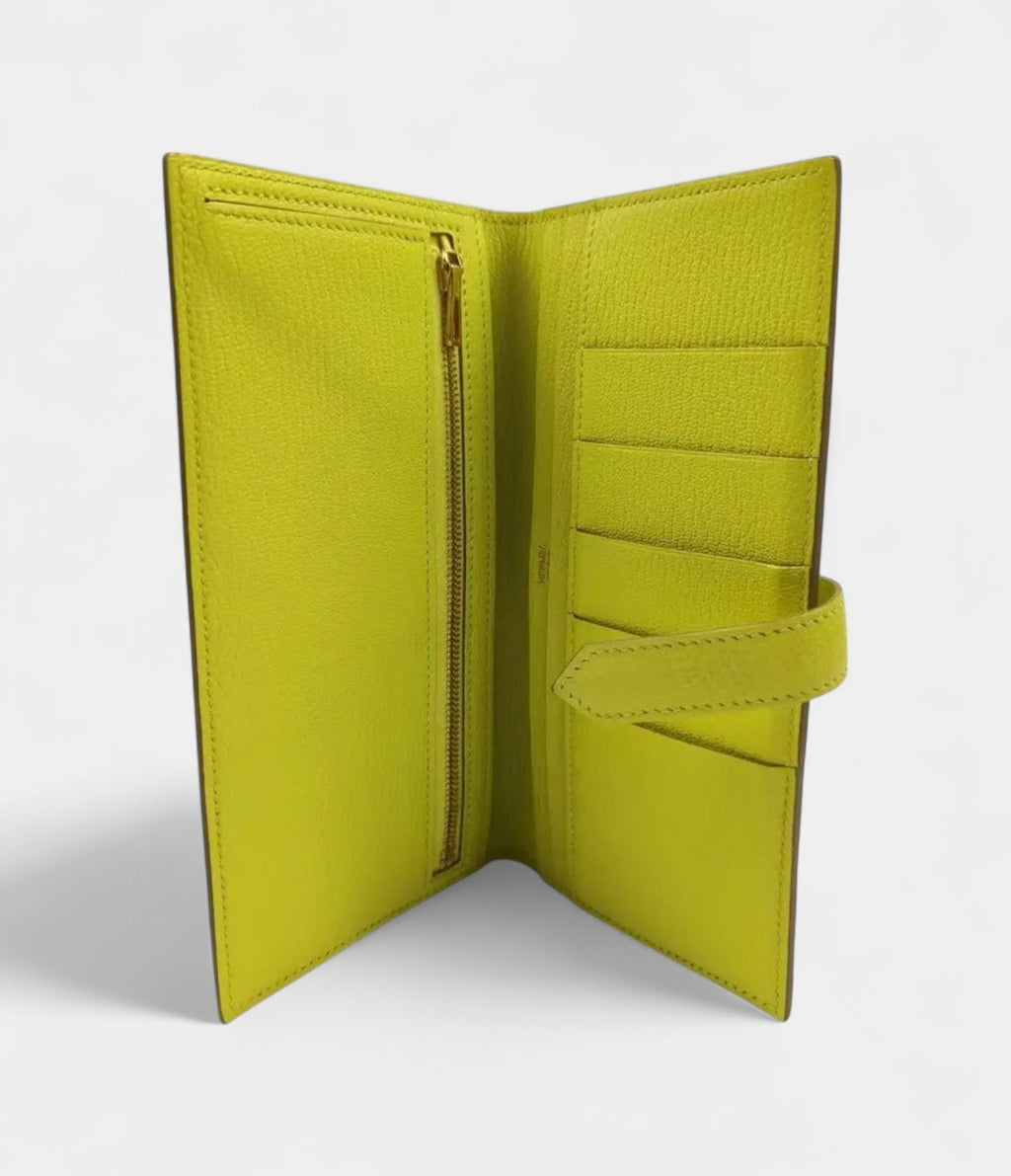 HMBéarn Leather Wallet in Yellow Radiant Elegance Classic Form